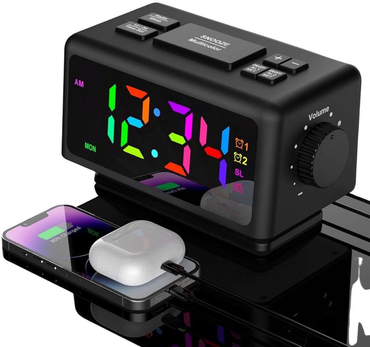 ApexArte® Klokradio met Wekker - Digitale Wekker - Wekkerradio - Zwart