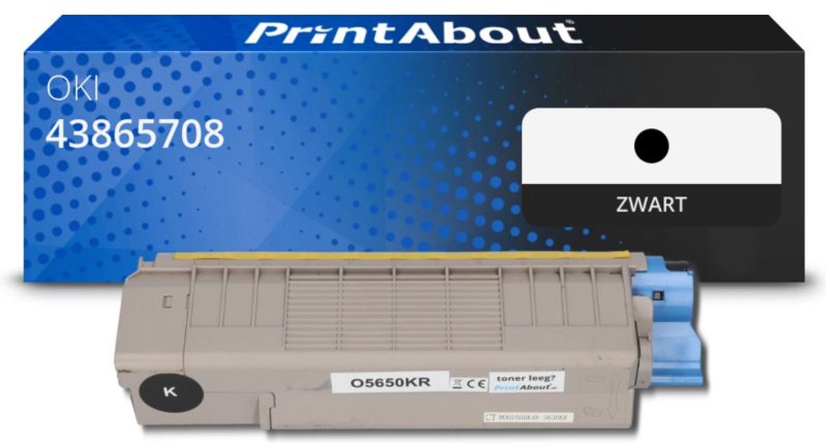 PrintAbout - Alternatief voor de Oki 43865708 / Zwart