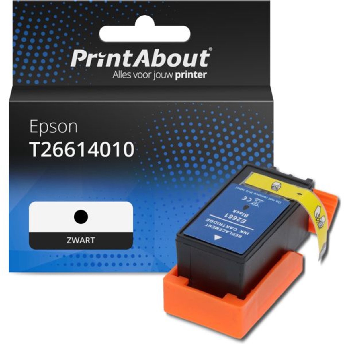 PrintAbout huismerk Inktcartridge T26614010 Zwart Hoge capaciteit geschikt voor Epson