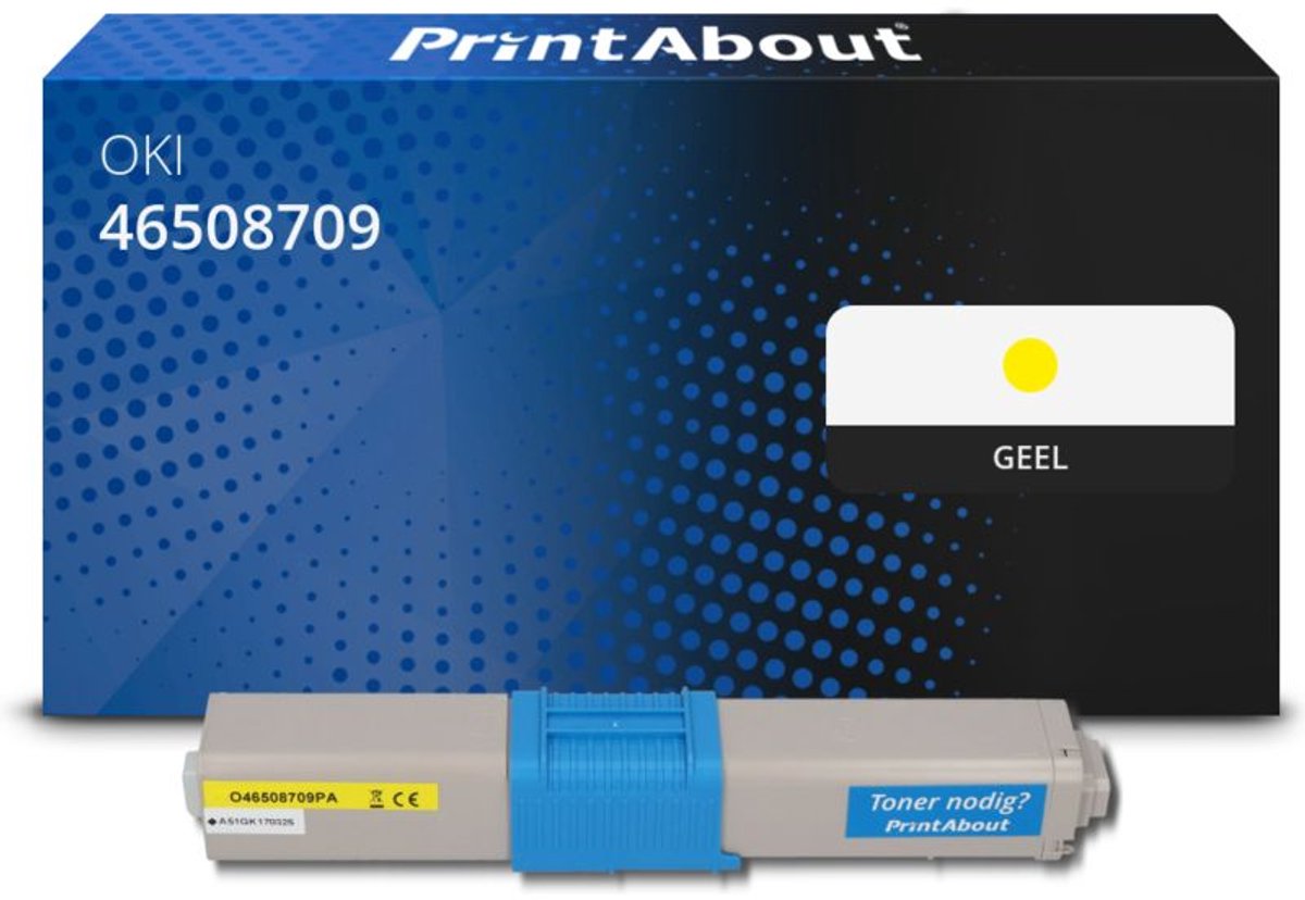 PrintAbout Huismerk OKI 46508709 Toner Geel