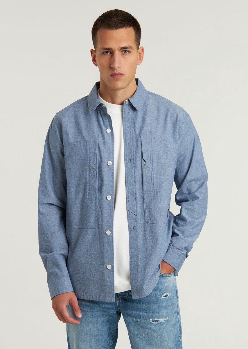 CHASIN' Heren Formeel Overhemd - Cooper Chambray - Lichtblauw