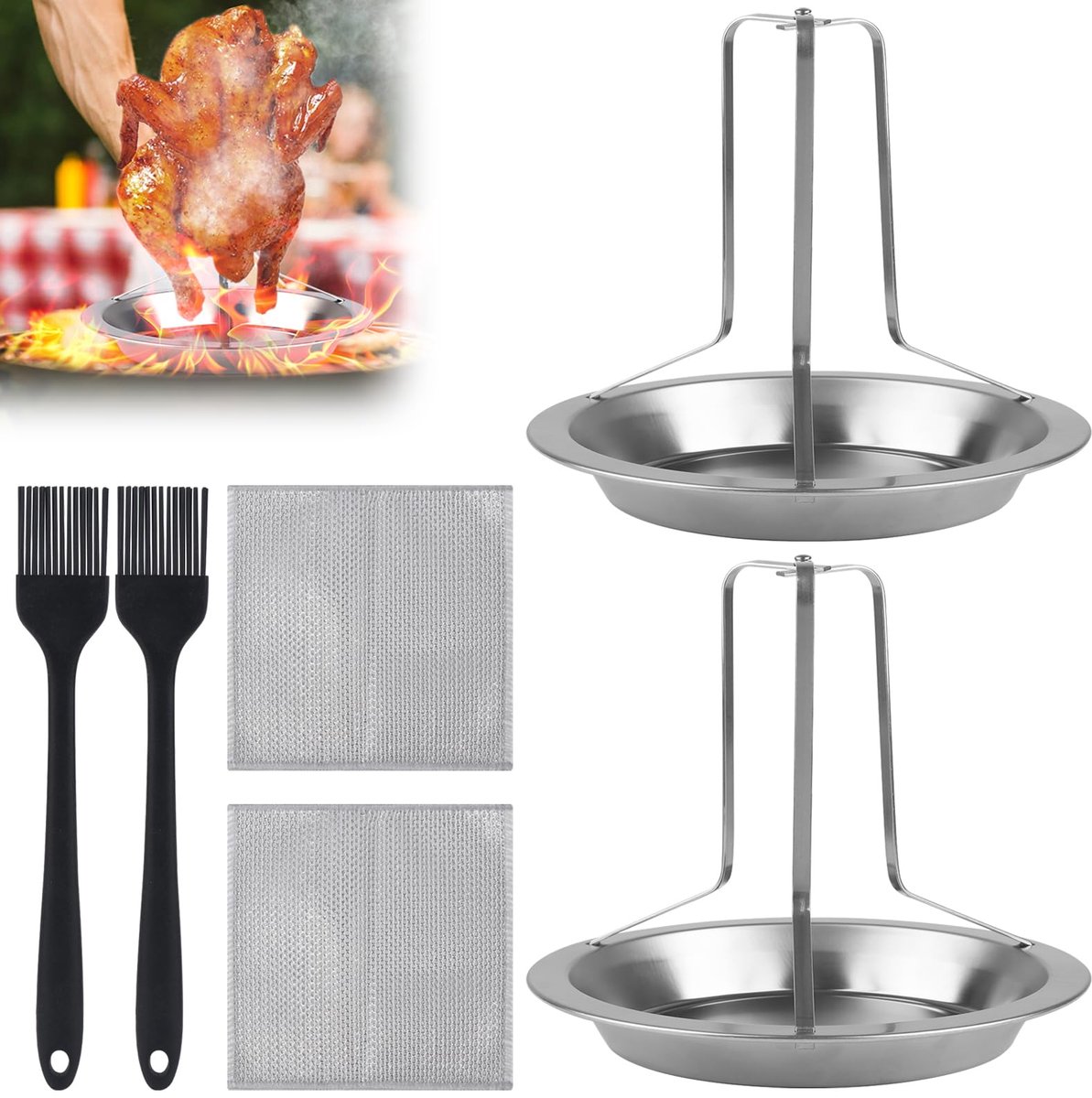 Unyqoos ® Kippenhouder Set voor Perfecte Grillervaring met Accessoires voor Optimaal Genot