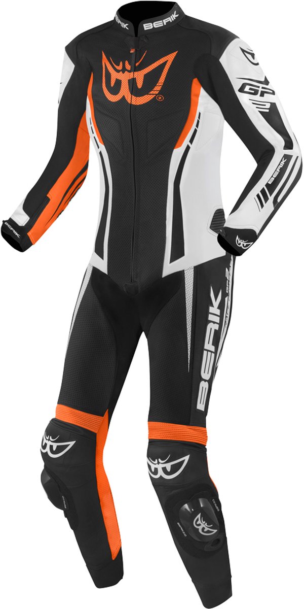 Berik Monza Dames Zwart Wit Oranje 1-Delig Motorpak - Racepak