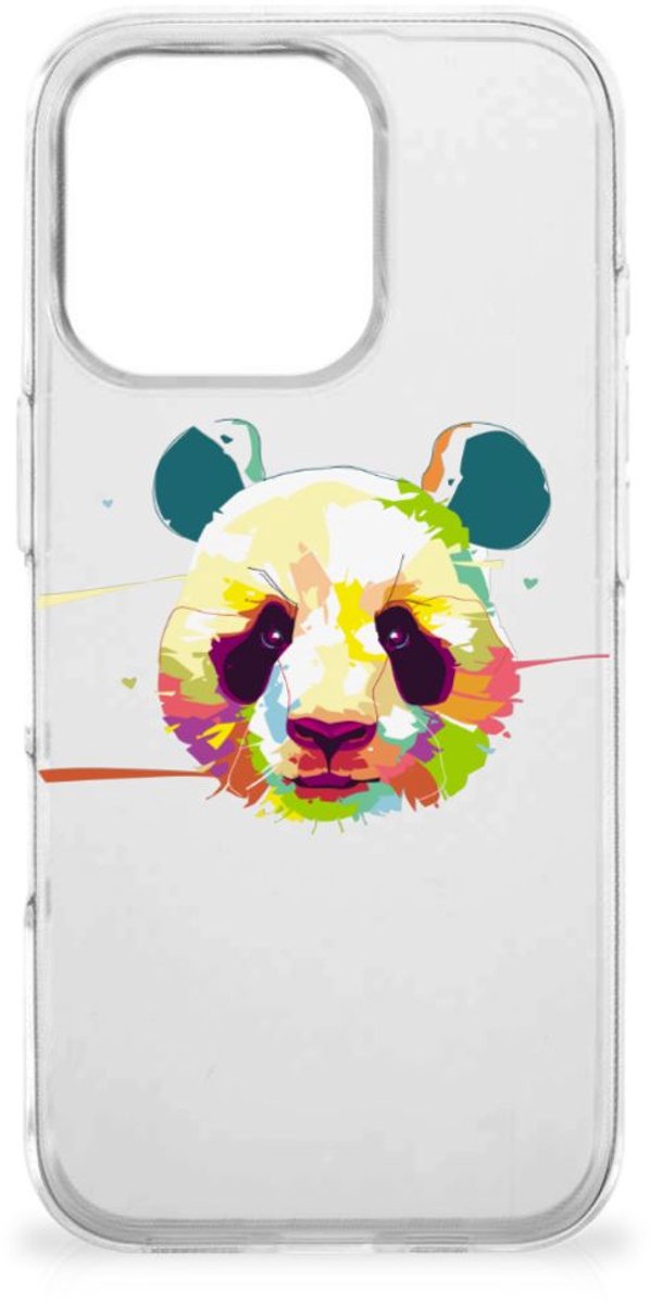 TPU Hoesje voor iPhone 16 Pro Max Telefoonhoesje met Naam Panda Color