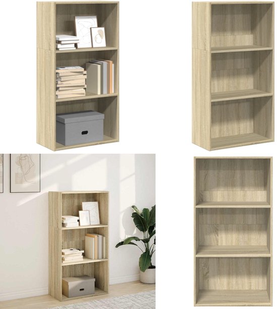 vidaXL Boekenkast 60x24x143 cm bewerkt hout sonoma eikenkleurig