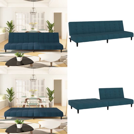 vidaXL Slaapbank met onderschuifbed 100x200 cm stof crèmekleurig