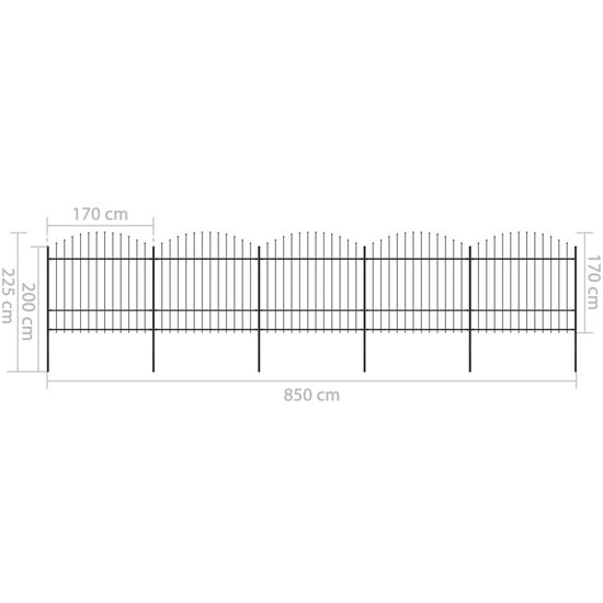 Yeabett Tuinhek, 19 stuks, decoratieve metalen omheining 31 cm (B) x 41 cm (H), hondenhek buiten dierenbarrière voor bloembed, tuin, terras