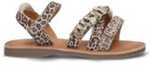 Braqeez 425018-506 Meisjes Platte Sandalen - Beige - Leer - Klittenband