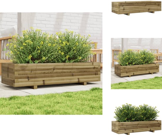 BOGATECO | Houten plantenbak | Plantenbak | aromatische kruiden, bloemen voor tuin, balkon, terras | Geïmpregneerd 64 x 20 x 14,5 cm | Donkergrijs