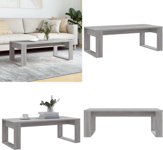 vidaXL Salontafel 102 x 50 x 36 cm, bois , chêne Sonoma gris