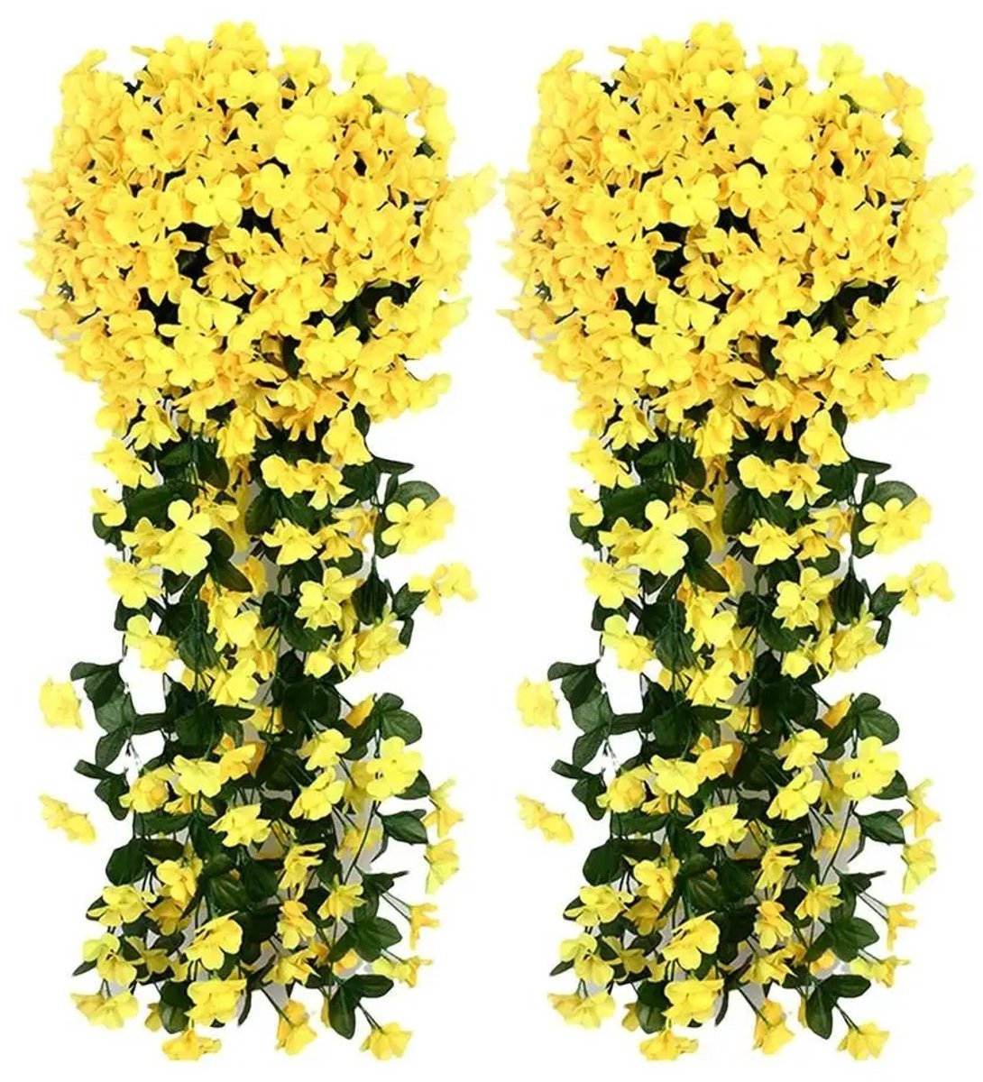 Vivva - Kunst Orchideeën - Kunstbloemen - Nepbloemen - Kunst Bloemen - Nep Bloemen - Kunstboeket - Geel - 2 Stuks - HANGROSE