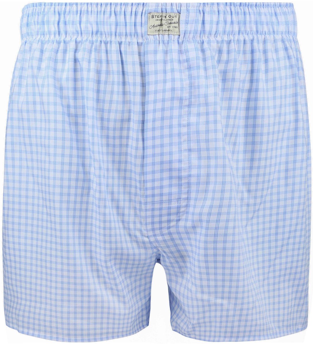 Steppin' Out Boxershort Ruit Blauw - Maat S - Heren - Boxershorts
