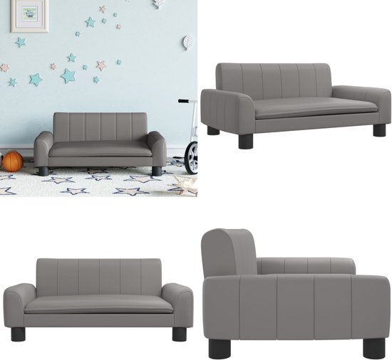 VidaXL Kinderbank - Grijs Kunstleer - 70x45x30 Cm Ki   Kindermeubilair   Kids Meubels   Kinderbankje   Speelgoedkast 1079131962