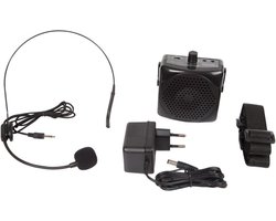 HQ-Power Draagbare stemversterker, met headset en draagriem, 5 W, zwart