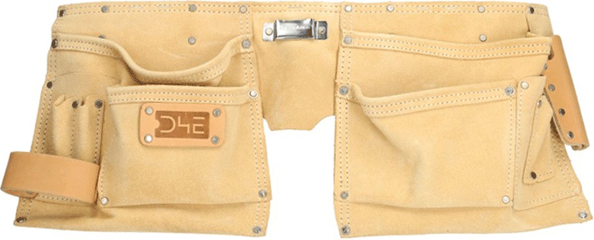 D4E LEDEREN DUBBELE GEREEDSCHAPSTAS IN BEIGE FINISH