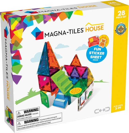 Magna Tiles - 28 stuks House Clear Colors - Constructiespeelgoed