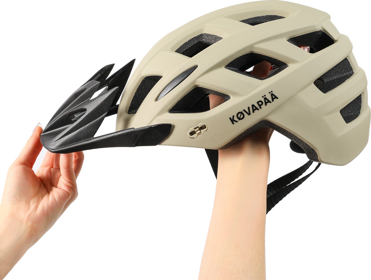 Køvapää® Tolva Fietshelm - Zand - Maat 56-61 cm - M/L - Afneembaar vizier - Fietshelm Volwassenen - Fietshelm Dames - Fietshelm Heren - Mountainbike Helm - Fietshelmen - Fietshelmen - fietshelm dames elektrische fiets - Fietshelm Dames Volwassenen – foto 3