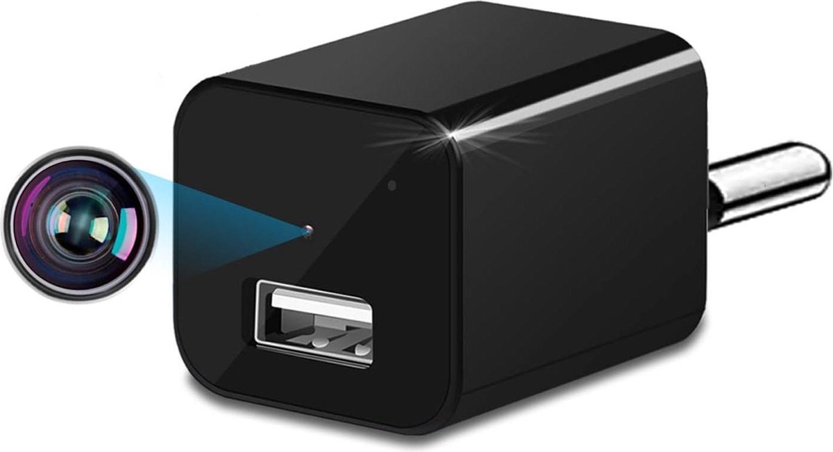 Spy Camera - Bewakingscamera 1080p USB-oplader videorecorder continue opname-bewegingsdetectie USB-oplaadfunctie indoor-kantoor-zakelijke bewakingscamera