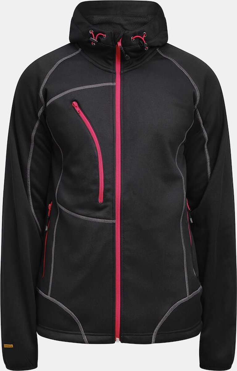 Jobman 5152 Hoodie 65515253 - Zwart/Rood - L