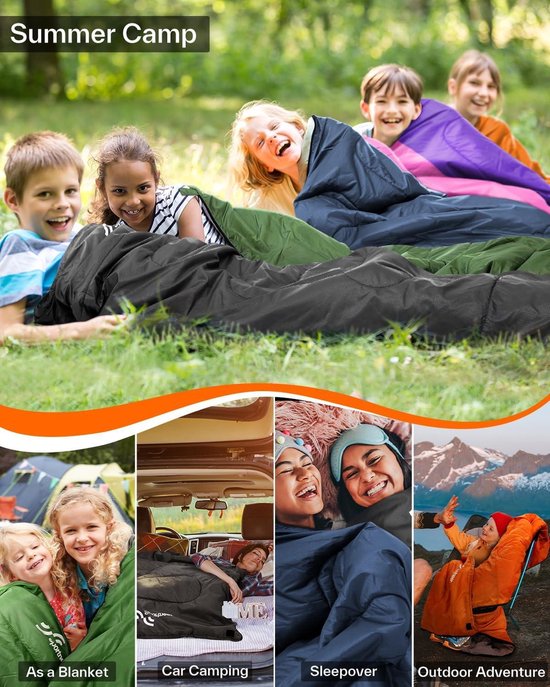 Warme Waterdichte Camping Slaapzak voor Volwassenen - Groot Lichtgewicht Ultralicht - Oranje van Merkloos — afbeelding 2