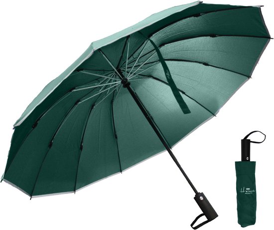 VDM Home Products Stormparaplu - Groen - Opvouwbare Paraplu - Windproof en Automatisch - Ø 103 cm - Windproof tot 110km p/u - Grote Paraplu