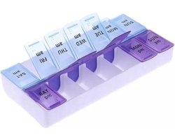 Knaak Pillendoosje - Voor 7 dagen - Ochtend/Avond - 14 vakken - Pillen Opbergbox - Medicijnendoos