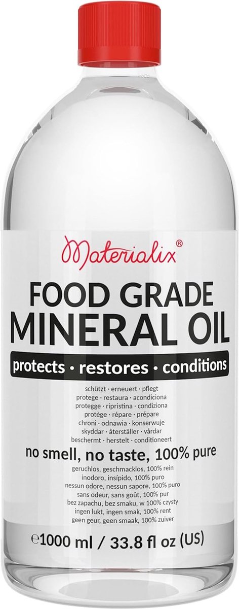 Materialix Minerale Olie voor Hout en Bamboe Snijplanken – Voedselveilig – 1000ml