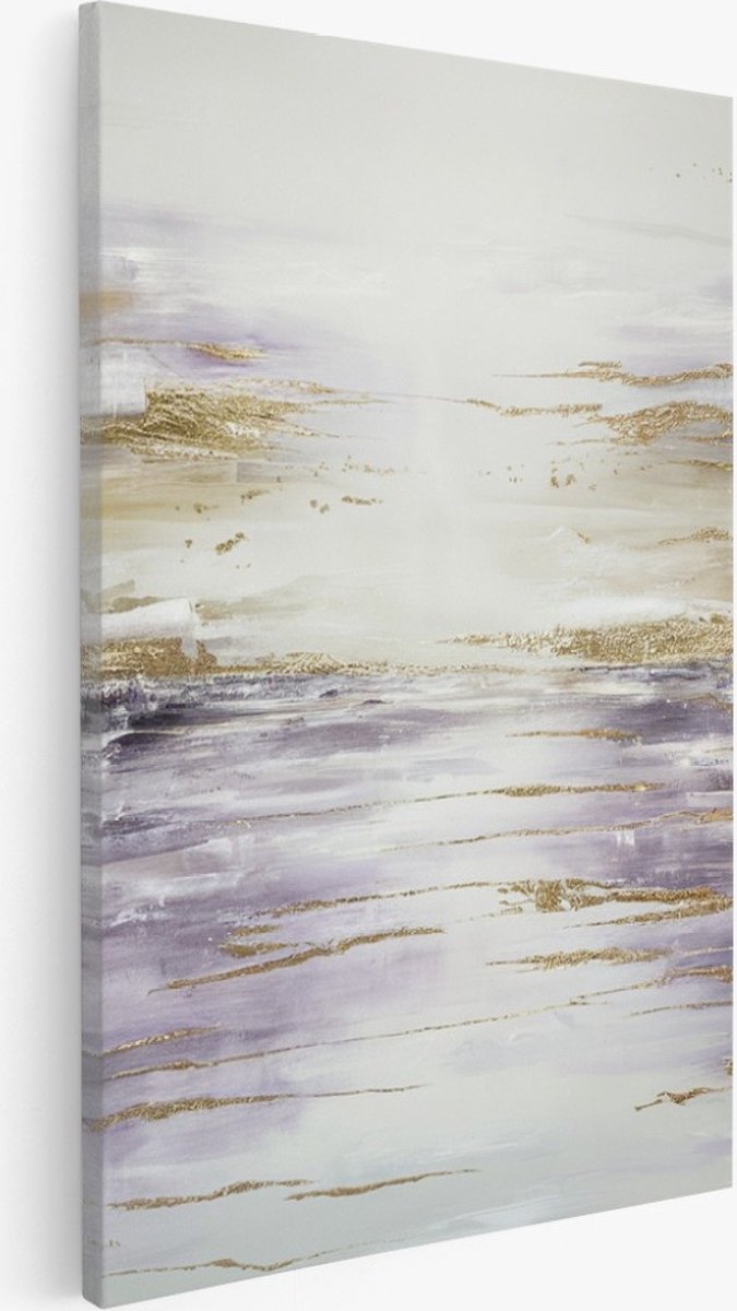 Saammp Canvas Schilderij - Pastel - Paars - Abstract - 40x50 - Foto op canvas - Wanddecoratie - Muurdecoratie Woonkamer - Slaapkamer decoratie - Canvas Print Multicolor