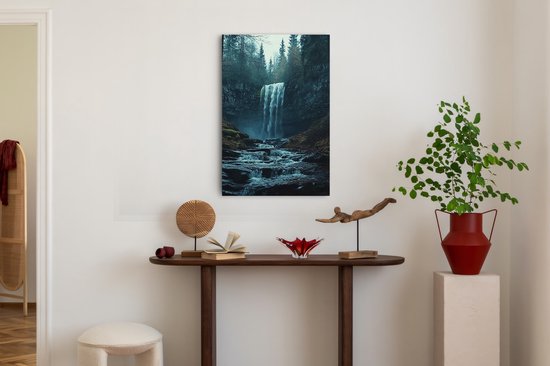 Saammp Canvas Schilderij - Natuur - Zwart-Witte bomen - landschap - 30x45 - Foto op canvas - Wanddecoratie - Muurdecoratie Woonkamer - Slaapkamer decoratie - Canvas Print