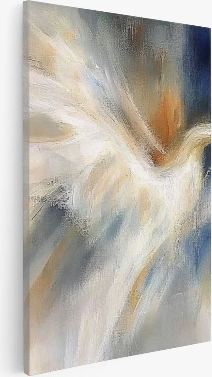 Saammp Canvas Schilderij - Abstracte Vogel in Vlucht - Abstract - 75x100 - Foto op canvas - Wanddecoratie - Muurdecoratie Woonkamer - Slaapkamer decoratie - Canvas Print Multicolor