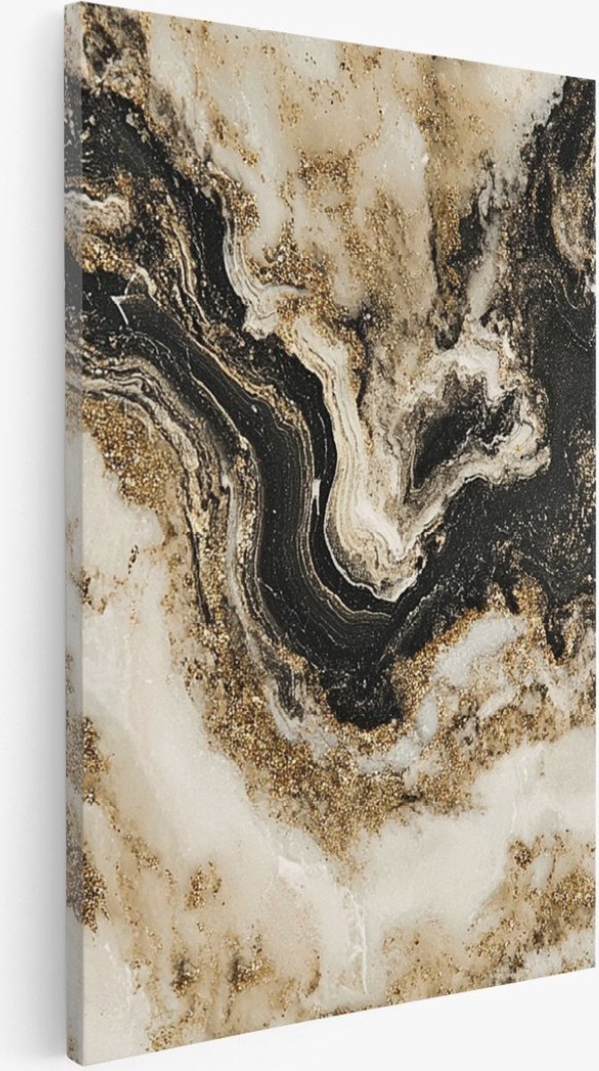 Saammp Canvas Schilderij - Marmer - Abstract - 40x60 - Foto op canvas - Wanddecoratie - Muurdecoratie Woonkamer - Slaapkamer decoratie - Canvas Print Multicolor