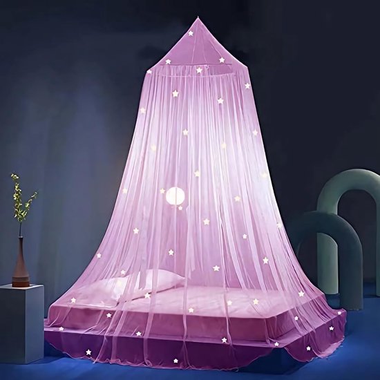 Bedhemel Met Fluorescerende Sterren - Glow In The Dark - Galaxy Bedhemel Voor Baby & Kind - Wit