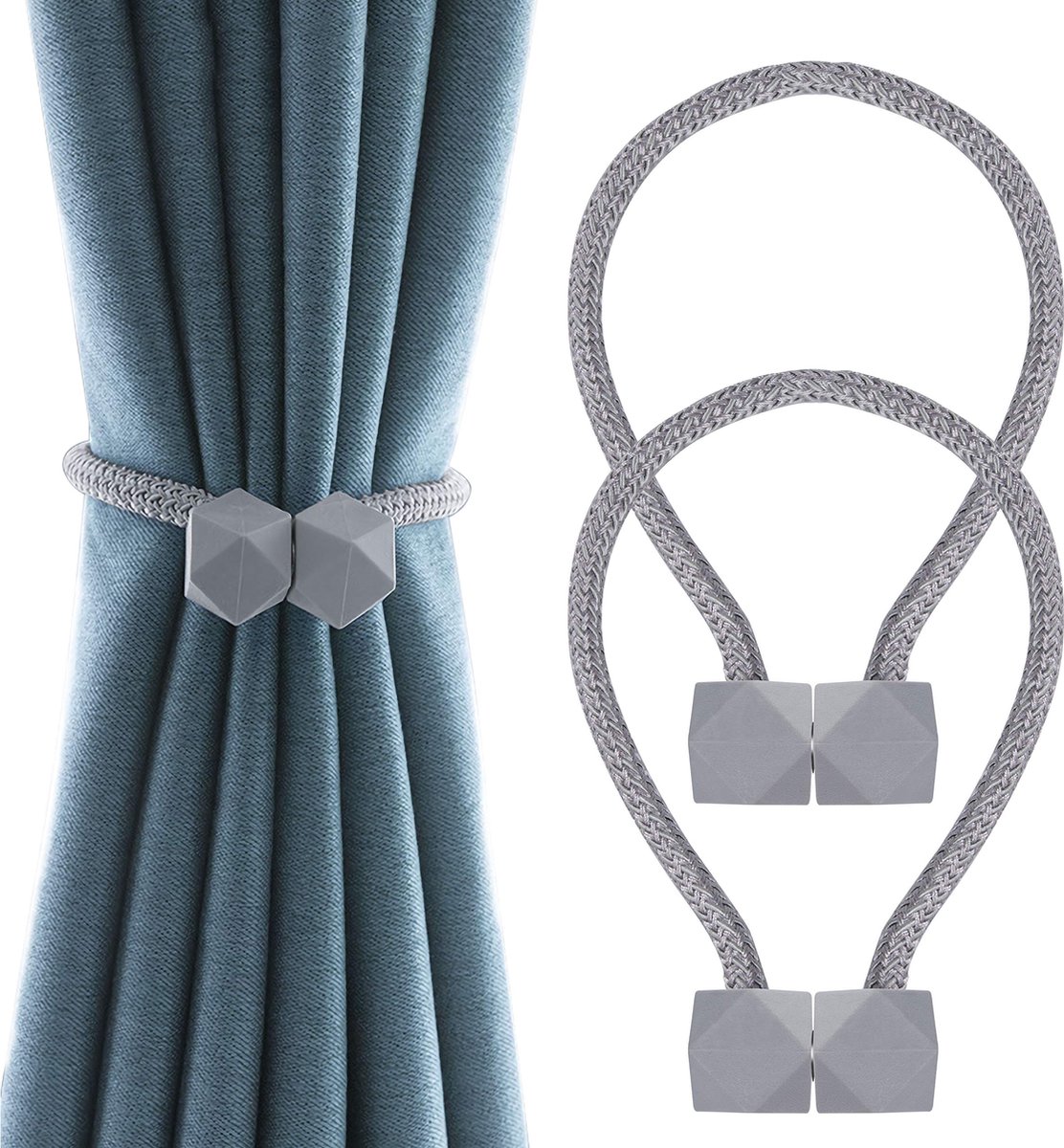 La'Moussawi ® Gordijn Magnetische Klemmen Set met Elegante Achthoekige Stijl voor Elke Ruimte