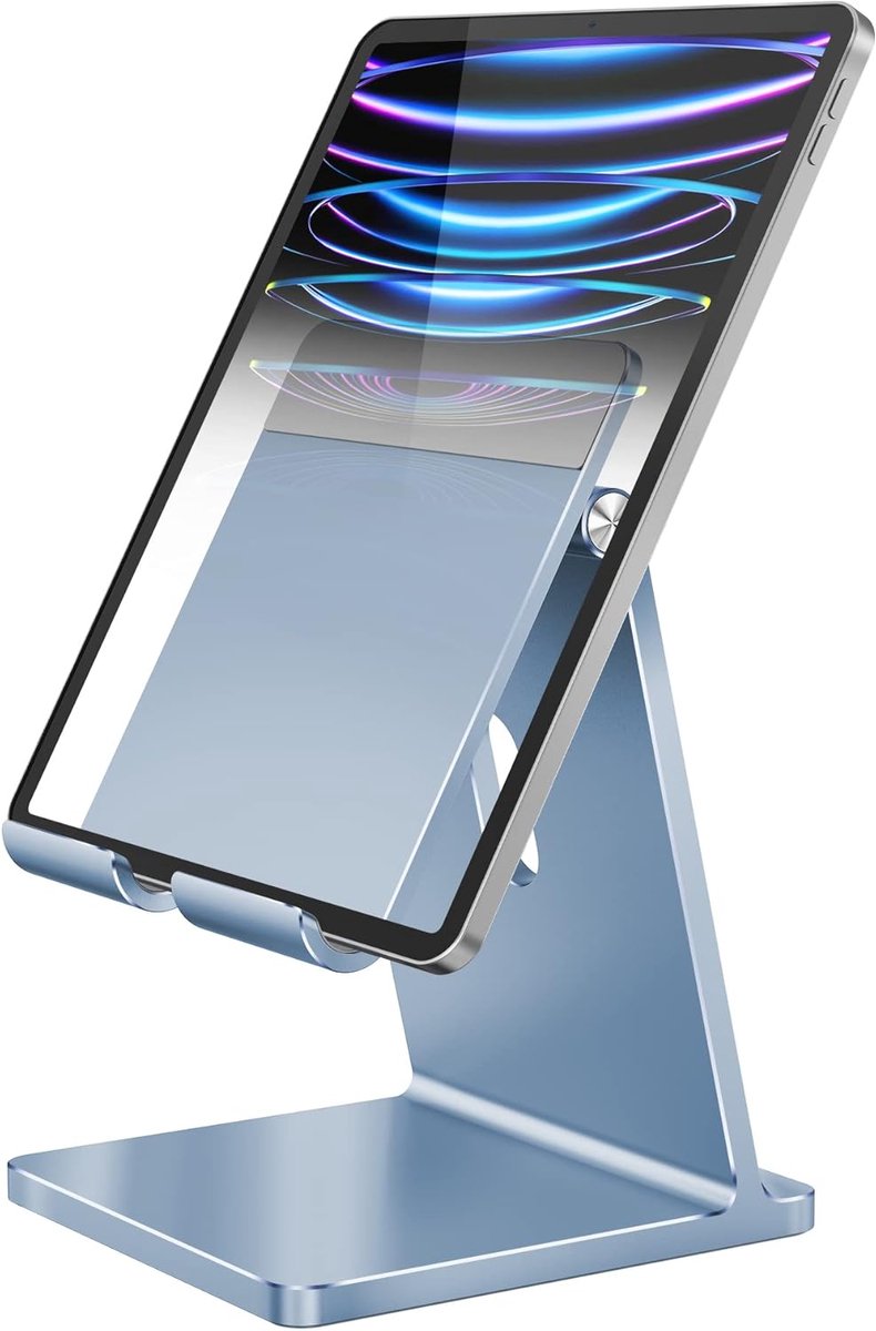 Verstelbare Tablet Houder voor Bureau - Premium Aluminium Tabletstandaard met Anti-Slip Basis voor iPad, Telefoons en E-readers - Universieel Compatibel, Stabiel en Duurzaam
