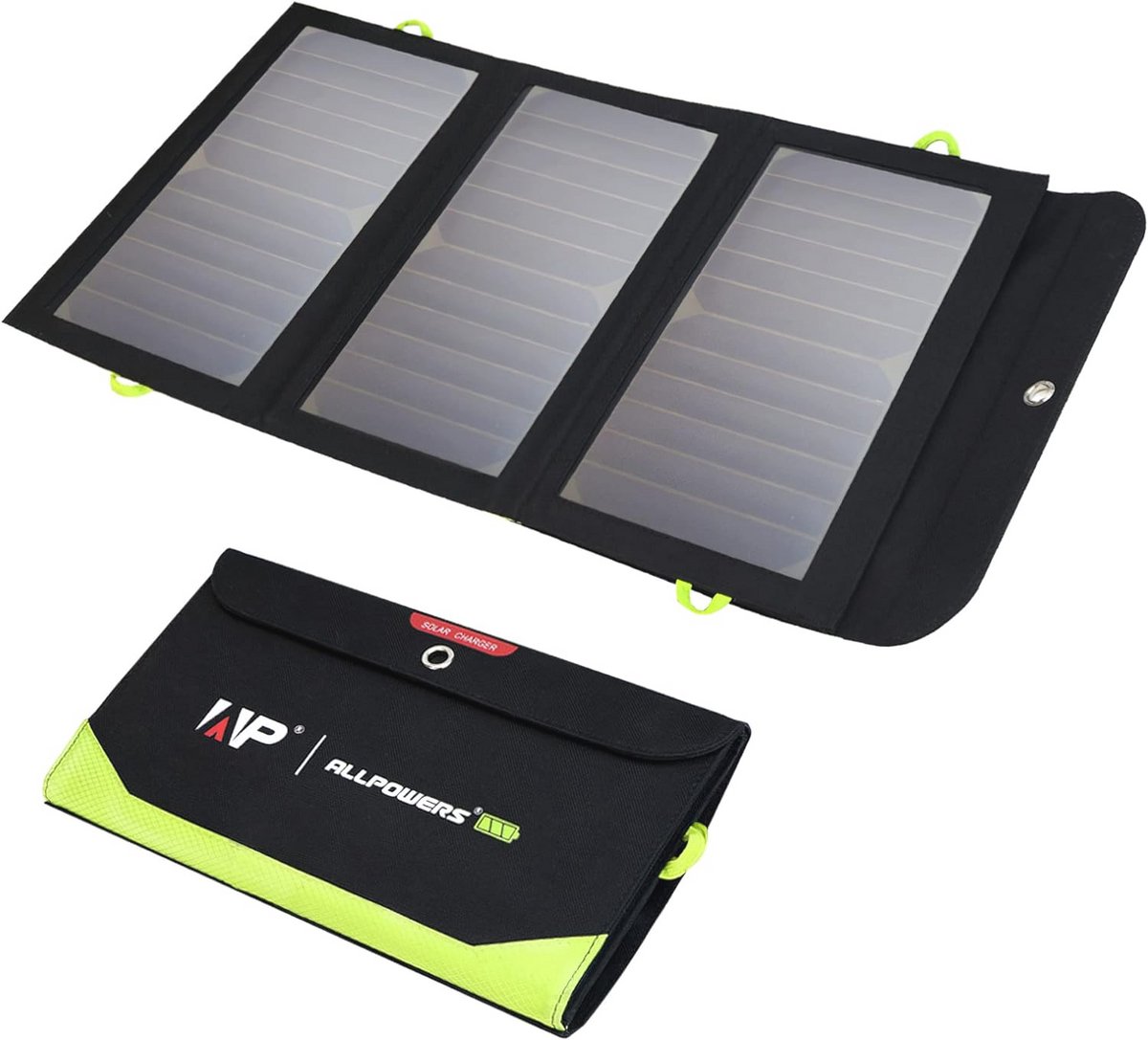 Draagbaar 21W Zonnepaneel met 3 USB-uitgangen voor Smartphone en Tablet - Waterdicht en Opvouwbaar - Ideaal voor Camping en Outdoor