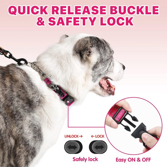 HEELE Hondenhalsband, Reflecterende Halsband, Gevoerde, Ademende, Zachte Neopreen Nylon Halsband, Verstelbaar voor Kleine Middelgrote Grote Honden, Rood, M HEELE Hondenhalsband, Reflecterende Halsband, Gevoerde, Ademende, Zachte Neopreen Nylon Halsband, Verstelbaar voor Kleine Middelgrote Grote Honden, Rood, M