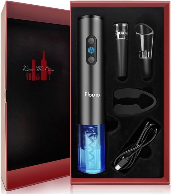 ZOYIDOUX Elektrische flesopener, oplaadbaar, 7-in-1, geschenkdoos