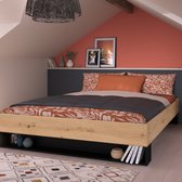 Parisot - Stamp Double Stamp | 206 x 163,8 x 37,7 cm | Chêne Artisan Brun - 160x200 -