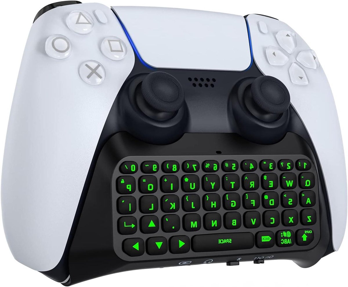 Groen Draadloos Toetsenbord met Achtergrondverlichting voor PS5-controller
