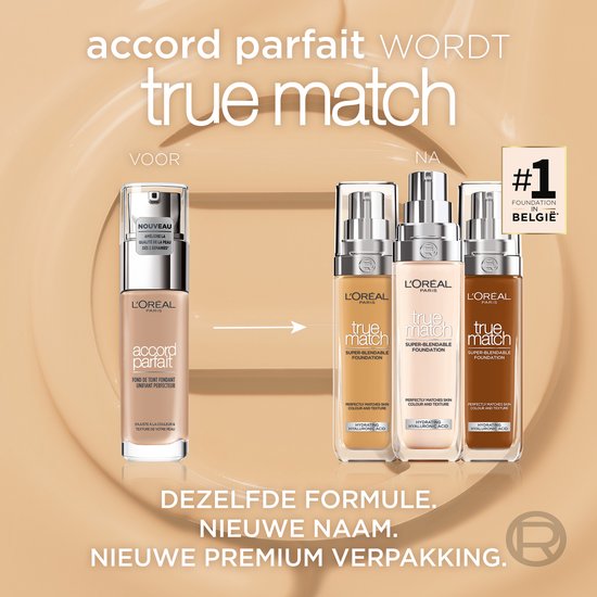 L’Oréal Paris True Match Foundation - 5D/W - Natuurlijk Dekkende Foundation met Hyaluronzuur en SPF 16 - 30ml - Vegan