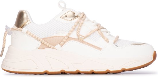 POSH by Poelman CARI Dames Sneakers - Wit Met Combinatie