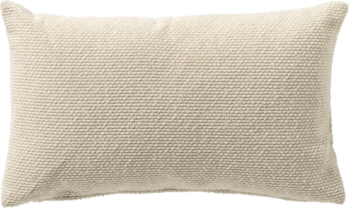Dutch Decor JULIO - buitenkussen 30x50 cm - waterafstotend en uv-bestendig - Marshmallow - wit