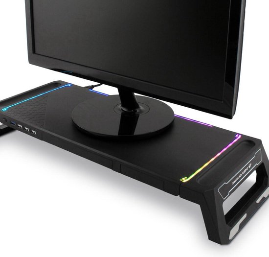 Deepgaming Sn06 Soporte Para Monitor Gaming Rgb Con Hub Usb De 4 Puertos Y 10 Mo