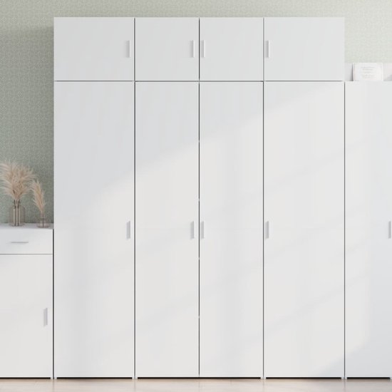 vidaXL Hoge kast 50x42,5x185 cm bewerkt hout gerookt eikenkleurig, hoog dressoir, hoge keukenkast, hoge woonkamer kast, hoge kast woonkamer