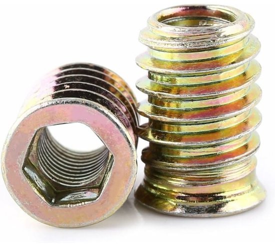 Écrous hexagonaux M8 en alliage de zinc avec filetage - Assortiment d'écrous à insert en alliage de zinc - 20 mm - 20 pièces