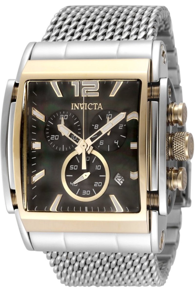 Invicta Speedway 48208 Heren Horloge - Waterdicht - Analoog - Quartz Uurwerk - Roestvrij Staal met parelmoeren Wijzerplaat - 47mm