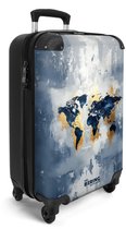 NoBoringSuitcases.com® - Valise cabine Carte du monde - Bleu - Abstrait - Bagage à main - Valise de voyage - Valise chariot - Valises 55x40x20 cm - 55x35x25 cm