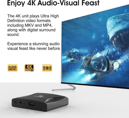 4K Ultra-HD Digitale Mediaspeler voor USB en Micro SD met HDMI en AV-uitgang — afbeelding 4