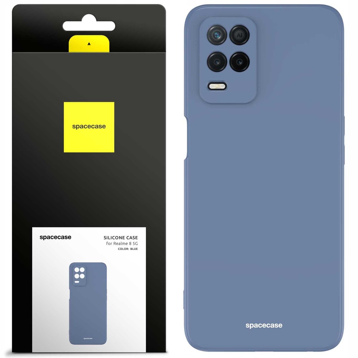 Spacecase Siliconen Case Cover Voor Realme 8 5G Blauw