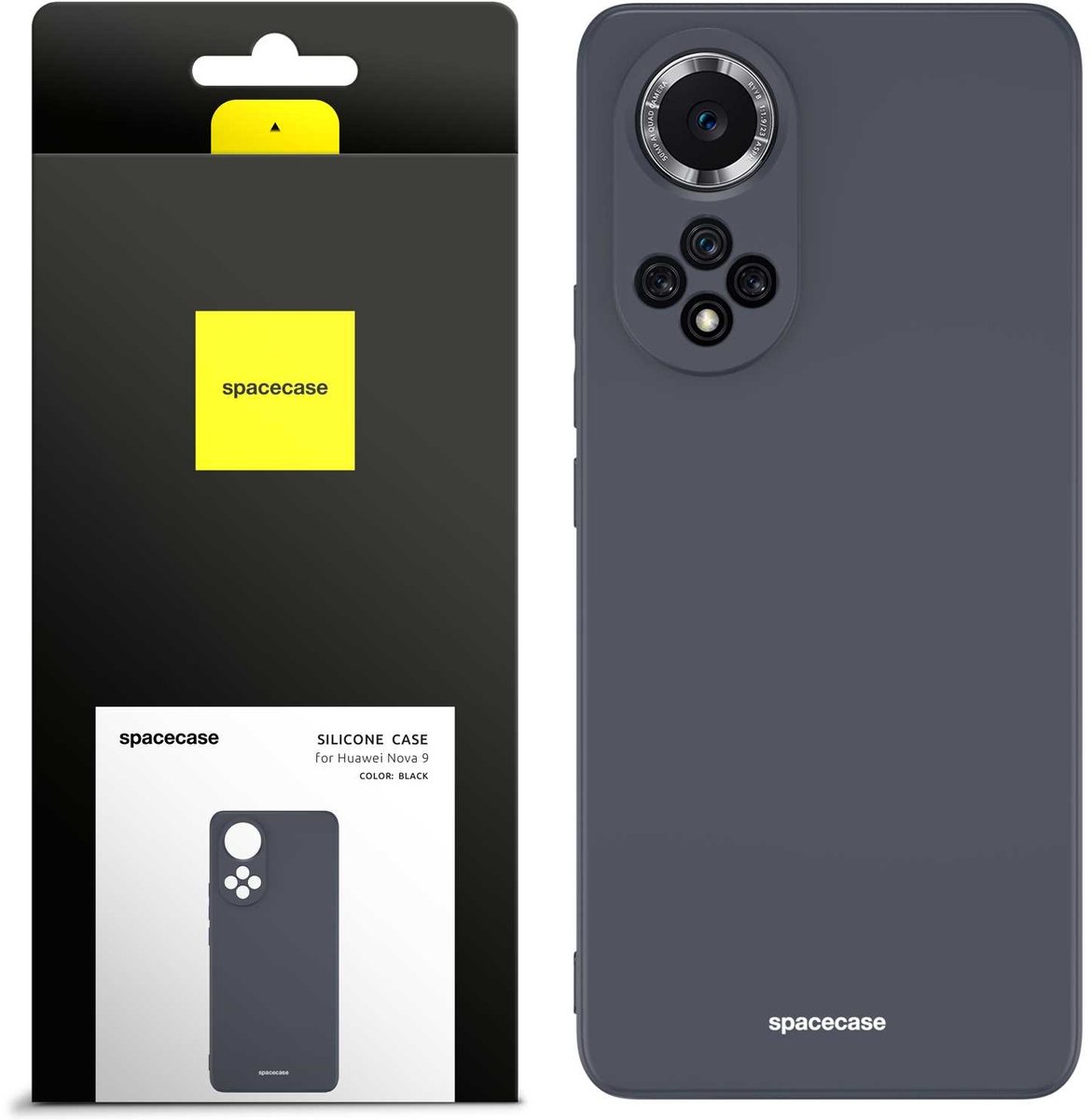 Spacecase Case Siliconen Hoes Voor Huawei Nova 9 Zwart